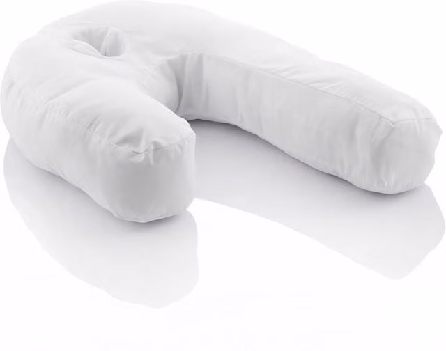 Almohada ergonómica de cuña Innovagoods para postura lateral en color blanco con funda lavable