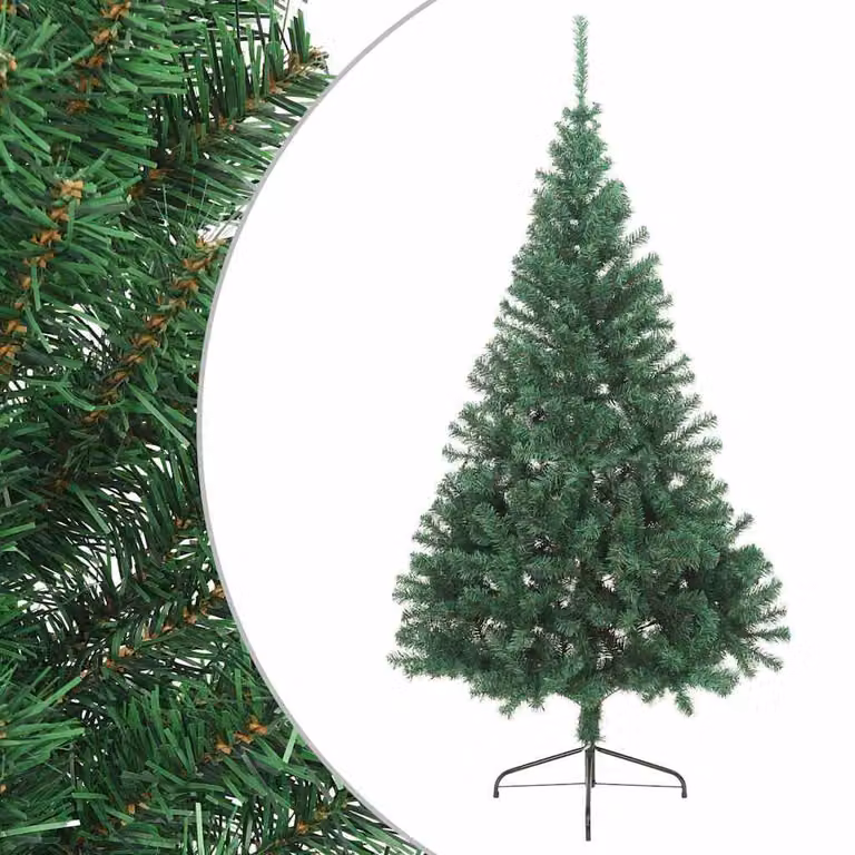 Árbol de Navidad artificial vidaXL de color verde con soporte de PVC, Altura: 180 cm