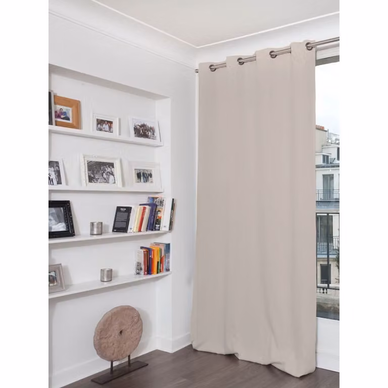 Cortina térmica Moondream ThermActiv 2en1 opaca gris MC17 con ollaos An: 140 cm, Al: 260 cm