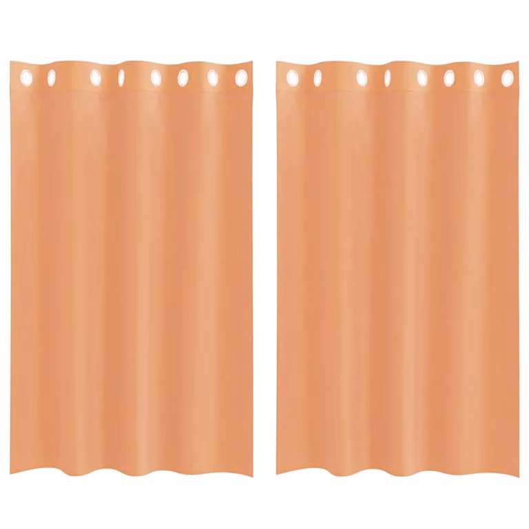 Set de 2 cortinas de gasa semi transparente vidaXL con ojales en color terracota