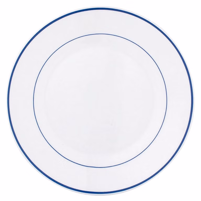 Juego de 6 platos llanos Arcoroc Restaurant Filo Azul en color blanco y azul de 23 cm