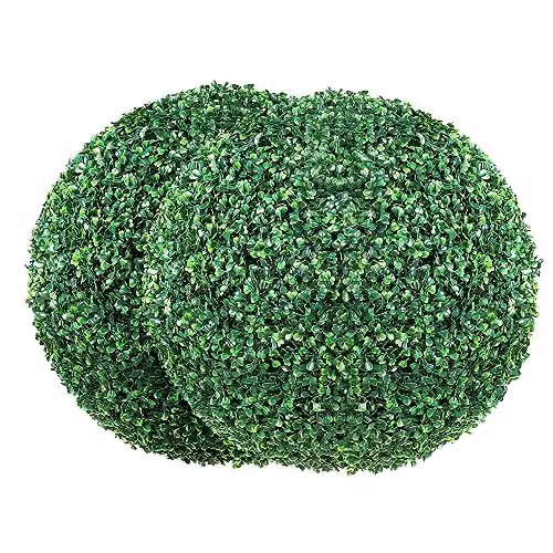 Topiario artificial de boj VEVOR verde con luces LED, bola de planta decorativa de plástico para interior y exterior, Diámetro: 50,8 cm