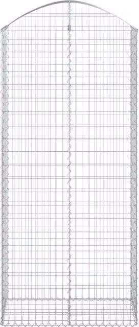 Cesta gaviones forma arco SYFAX de hierro galvanizado color plata An/P/Al: 100 x 50 x 220/240 cm