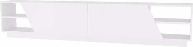Mueble de TV escandinavo Menzzo en color blanco para salón, An/P/Al: 240 x 37,1 x 47,4 cm