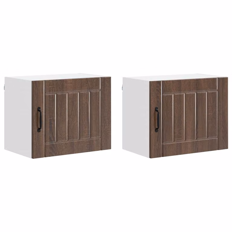 Set de 2 Armarios de Pared Modernos vidaXL LUCCA en Roble Marrón para Cocina