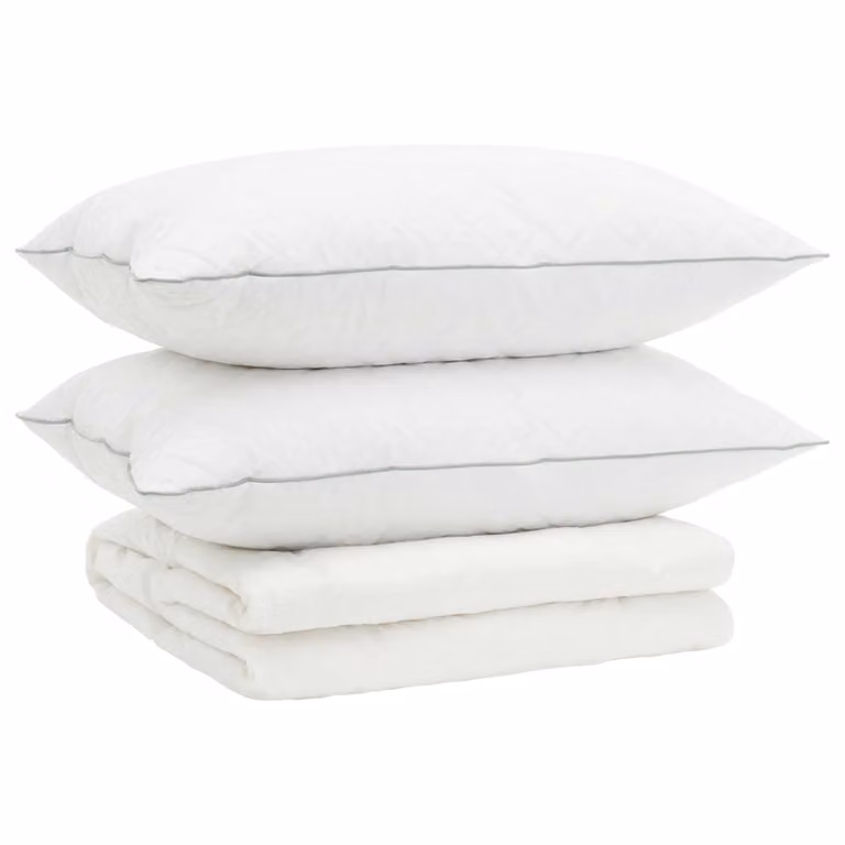Juego de edredón y almohadas FULDA de vidaXL, 3 piezas, 90% plumón de ganso, color blanco, An/Al: 135 x 220 cm