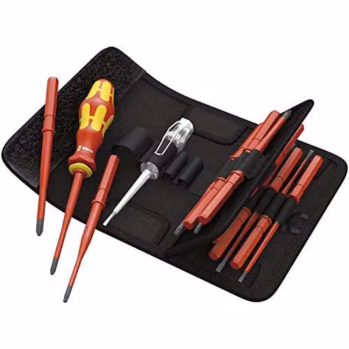 Juego de destornilladores y puntas Wera de 16 piezas en color rojo