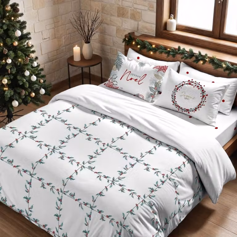 Funda nórdica de Navidad Decolores Home multicolor en poliéster, An/P/Al: 140 x 200 cm
