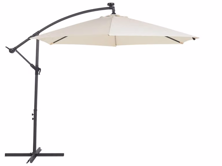 Sombrilla lateral cantilever con LED Beliani en color beige de 285 cm
