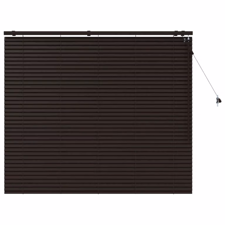 Persiana veneciana de madera vidaXL en marrón oscuro, An/Al: 145 x 130 cm, láminas de 35 mm