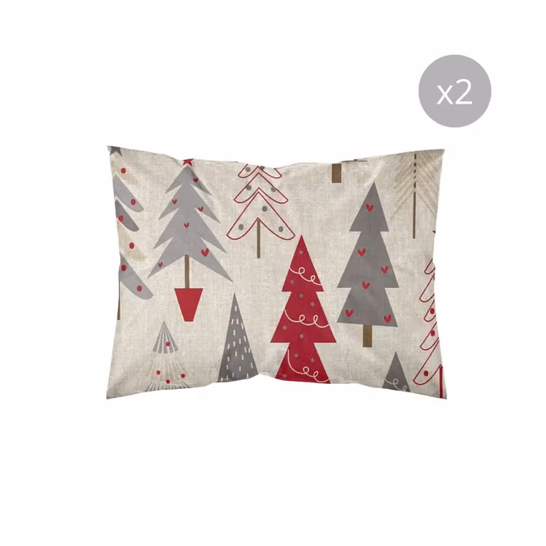 Pack de 2 fundas de almohada Muare Home con diseño gráfico de Navidad, multicolor, 100% poliéster, An/P/Al: 50 x 80 cm
