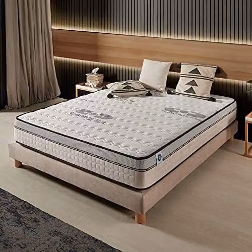 Colchón híbrido Naturalex Visco Carbone con espuma viscoelástica y látex, An/P: 140 x 200 cm, Altura: 26 cm