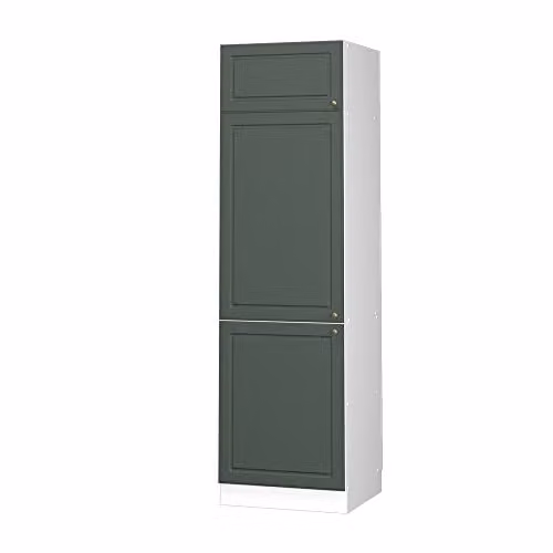 Armario para frigorífico empotrado Vicco Fame-Line estilo casa de campo en verde, dorado y blanco de 60 cm