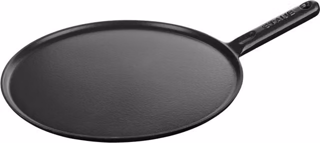 Crepera Staub de hierro fundido esmaltado en negro brillante, Diámetro: 30 cm