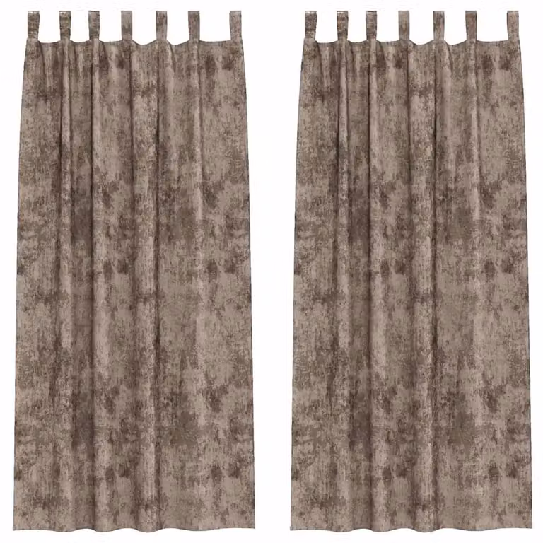 Set de 2 cortinas de terciopelo vidaXL con efecto blackout y aislamiento térmico en color capuchino, An/Al: 140 x 260 cm