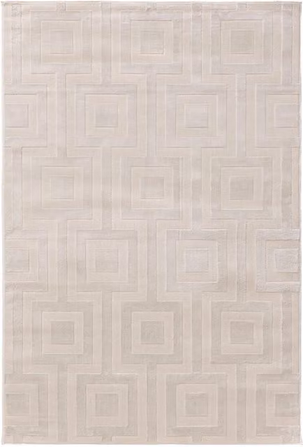Alfombra Benuta Claire Crema con Diseño Geométrico Retro para Salón o Dormitorio, An/P: 280 x 380 cm