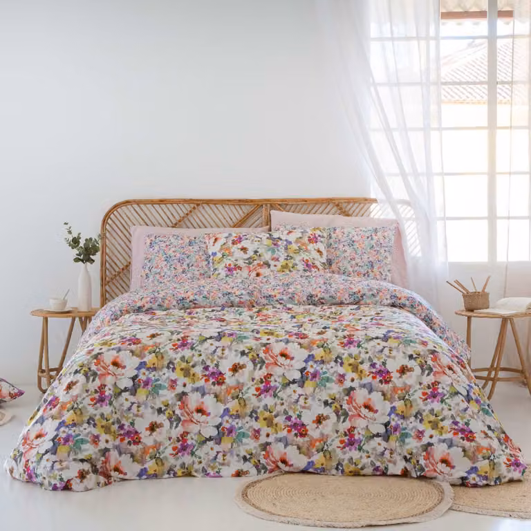 Funda nórdica reversible Naf Naf de algodón con diseño floral multicolor An/P/Al: 240 x 220 cm