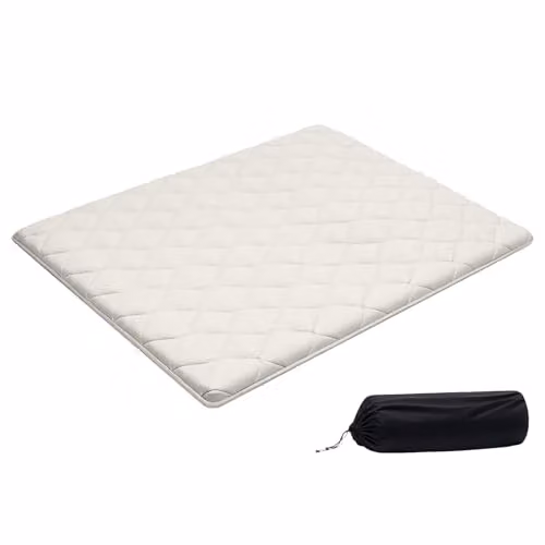 Colchón Futón Japonés VEVOR Plegable de Espuma, Tatami Blanco para Meditación y Yoga, An/P/Al: 203.2 x 152.4 x 6.35 cm