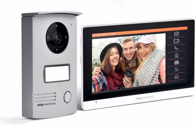 Videoportero con cable SCS Sentinel Visiodoor 7+ con pantalla táctil de 18 cm en color blanco