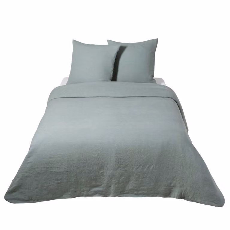 Juego de cama de lino lavado Maison du Monde color verde jade An/P/Al: 220 x 240 cm