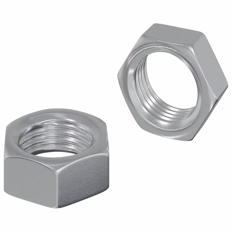 Set de 2 tuercas hexagonales de acero galvanizado M6 plateadas de vidaXL