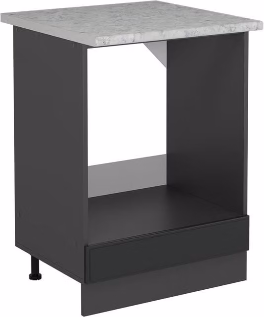 Armario para horno empotrado Vicco R-Line estilo casa de campo en color antracita y negro con acabado mate de 60 cm