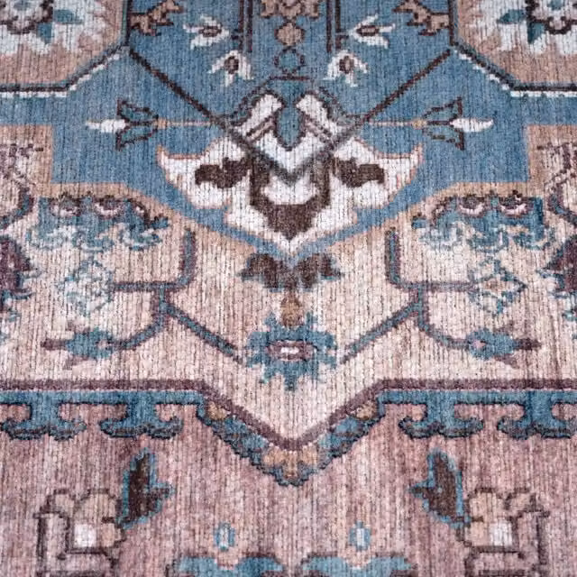 Alfombra lavable Bolero multicolor de diseño floral y vintage, forma redonda, Diámetro: 200 cm