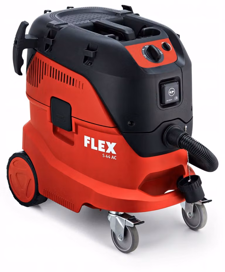 Aspiradora de tambor Flex S 44 L AC de 1400 W para uso en seco y húmedo, capacidad de 42 litros, color negro y rojo