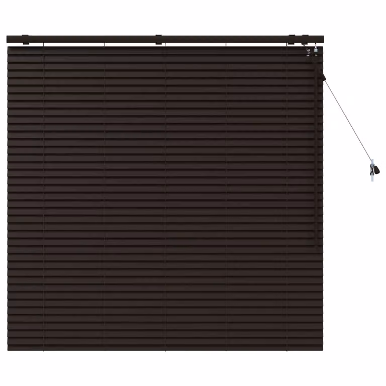 Persiana veneciana de madera vidaXL en marrón oscuro, An/Al: 140 x 130 cm, 35 mm
