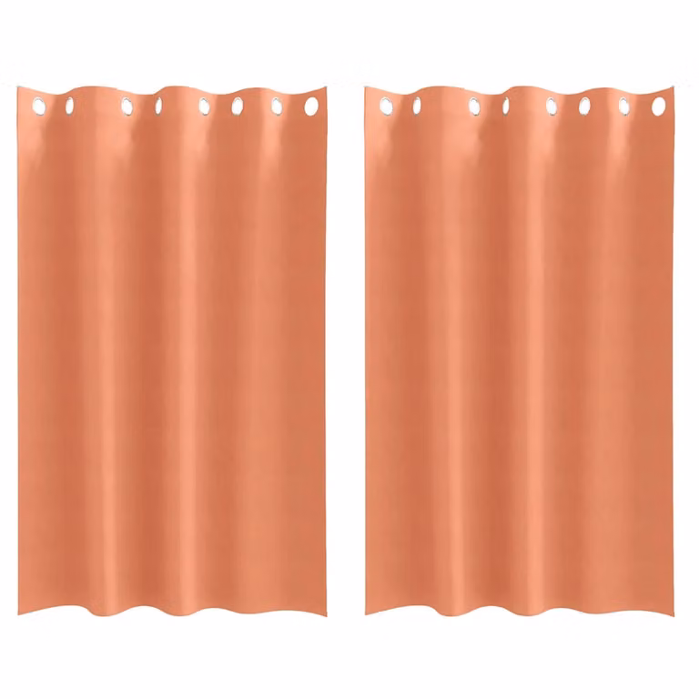 Set de 2 cortinas opacas con anillas vidaXL en color terracota, An/Al: 140 x 175 cm