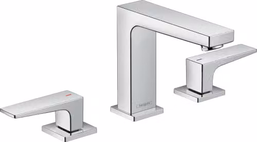 Mezclador de lavabo Hansgrohe Metropol de monomando con mando plano, acabado cromado y desagüe pop-up para baño
