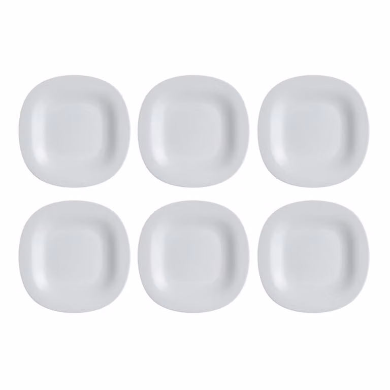 Juego de 6 platos de postre Luminarc Carine Granit en vidrio opal gris, Diámetro: 19,5 cm