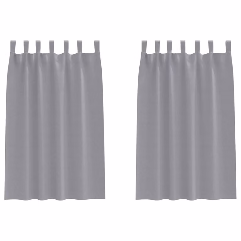 Set de 2 cortinas opacas con anillas vidaXL en gris, An/Al: 140 x 175 cm