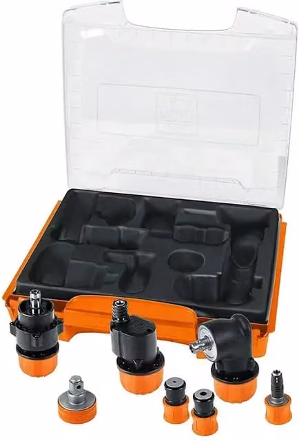 Kit de accesorios QuickIN Fein de 7 piezas en negro y naranja