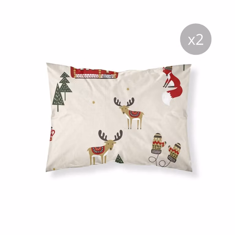 Pack de 2 fundas de almohada Muare Home multicolor con diseño gráfico de Navidad, 100% poliéster, An/P: 50 x 80 cm