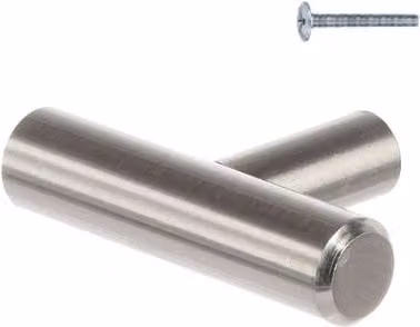Tirador para muebles RiexTouch tipo pomo en metal color plata con acabado cepillado