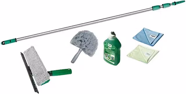 Set de limpieza para jardín de invierno UNGER de 6 piezas en aluminio y multicolor
