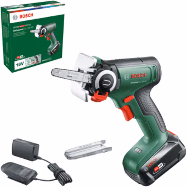 Sierra NanoBlade Bosch Home and Garden con Batería UniversalCut 18V-65, color verde, incluye 1 batería de 2,5 Ah y cargador