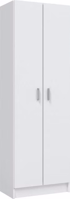 Zapatero multiusos Fores de 2 puertas con estantes en color blanco An/P/Al: 58.5 x 37 x 180 cm