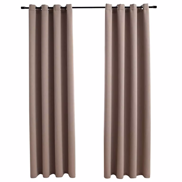 Set de 2 cortinas opacas vidaXL con anillas de metal en color gris, An/Al: 140 x 225 cm