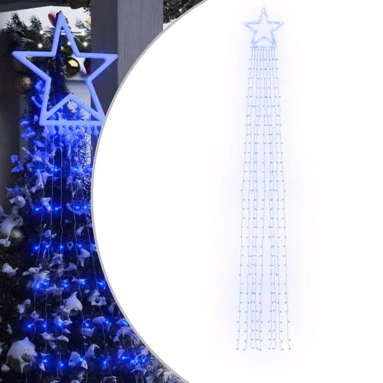 Luces de Navidad LED vidaXL de 320 unidades en color azul con 375 cm de longitud