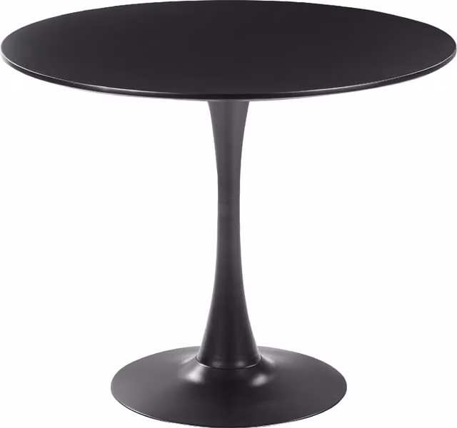 Mesa de comedor Beliani Boca negra de estilo industrial con base de metal y superficie redonda de 90 cm para 4 personas