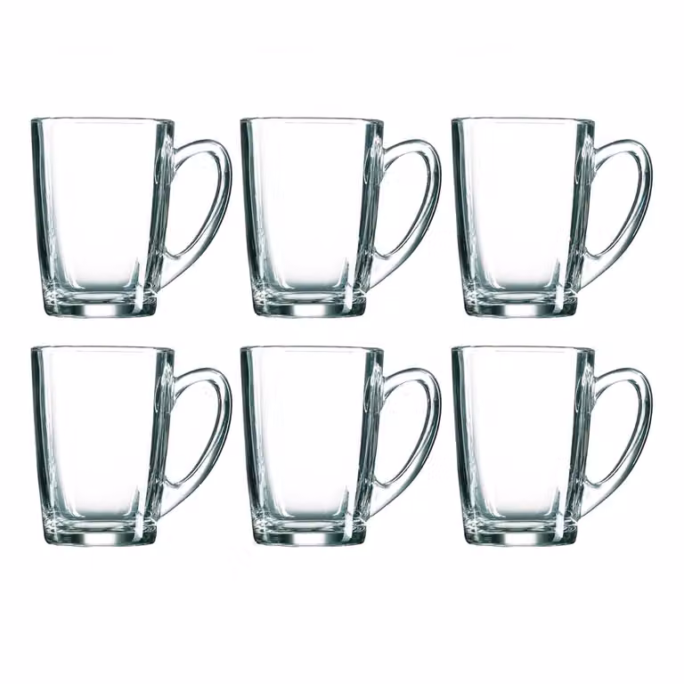 Juego de 6 mugs New Morning de Luminarc en vidrio transparente de 320 ml