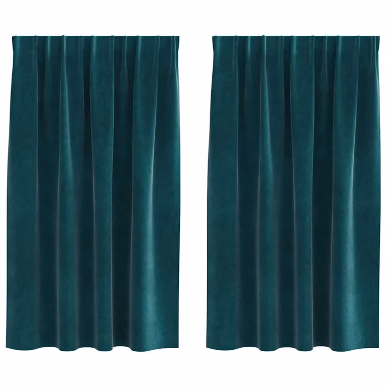 Set de 2 cortinas de terciopelo vidaXL en color verde con efecto blackout, An/Al: 140 x 140 cm