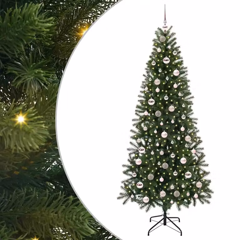 Árbol de Navidad artificial verde vidaXL de 210 cm fabricado en PE y PVC