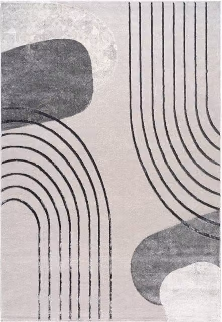 Alfombra Tiana gris y beige de diseño geométrico moderno para salón, An x Al: 160 x 230 cm