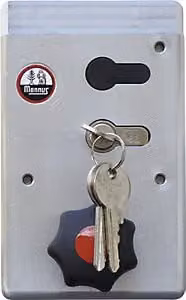 Caja para cerradura de barrera de caminos Mannus en acero inoxidable color plata