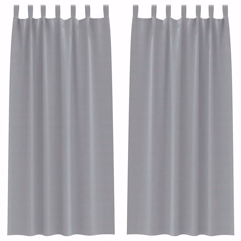 Set de 2 cortinas opacas con anillas vidaXL en gris, An/Al: 140 x 260 cm
