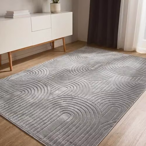 Alfombra Benuta Claire Gris de Estilo Geométrico Boho para Salón o Dormitorio An/P: 240 x 340 cm