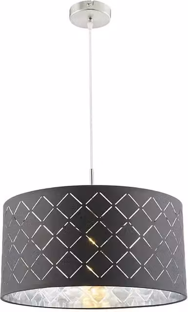 Lámpara colgante Kidal de Globo Lighting en gris y plata con acabado metálico, Diámetro: 40 cm